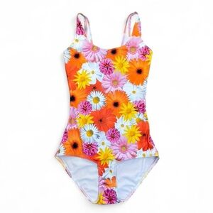 Blackmilk Floral One-Piece Swimsuit - Orange Pink Yellow